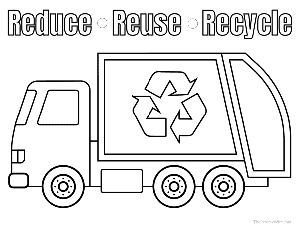 The Review Wire Reduce Reuse Recycle Coloring Sheet