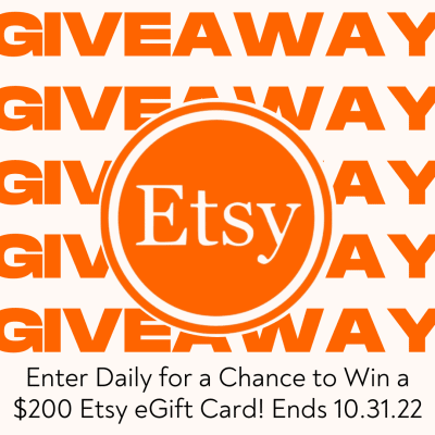 Etsy eGift Card Giveaway. Ends 10.31.22