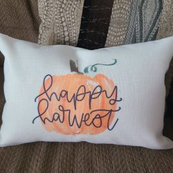 Happy Harvest Pumpkin Throw Pillow