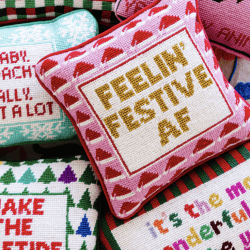 Furbish Studio Festive AF Needlepoint Pillow