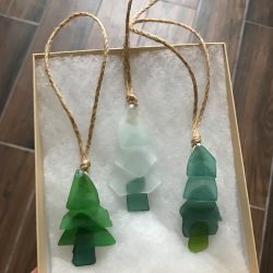 Sea Glass Christmas Tree Trio