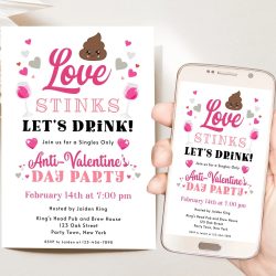 Editable Adults Anti-Valentine's Day Invitation