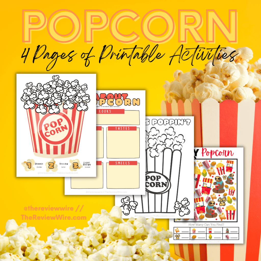 The Review Wire: Free Printable National Popcorn Day Activities