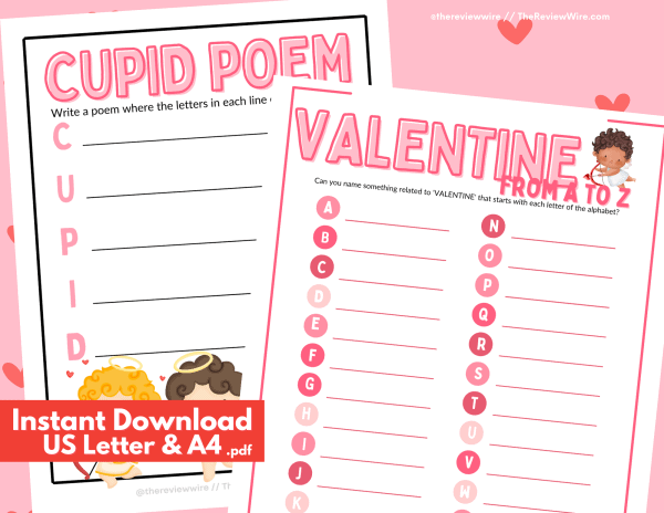 The Review Wire Cupid Activity Pages