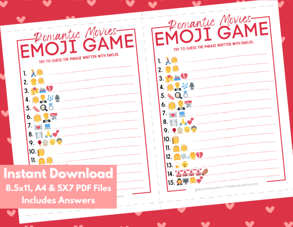 The Review Wire Romantic Movies Emoji Game 5x7