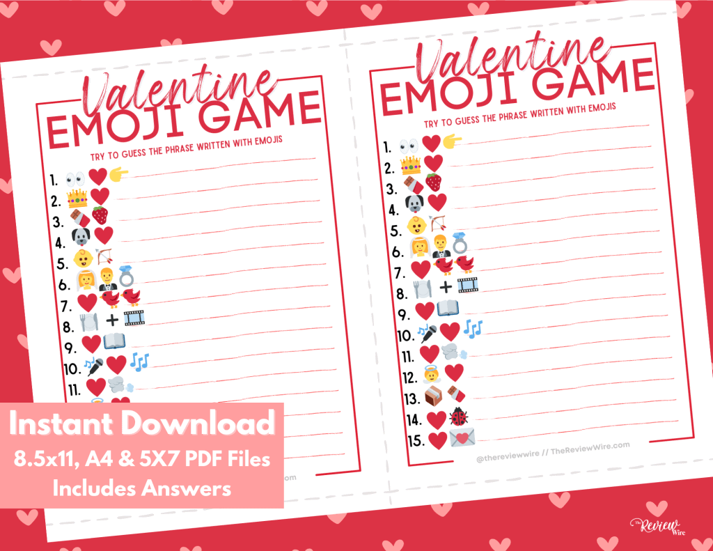 The Review Wire Valentine Emoji Game 5x7