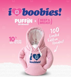 Puffin Drinkwear × Keep A Breast Hoodie