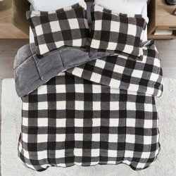 3 Piece Buffalo Check Comforter Set