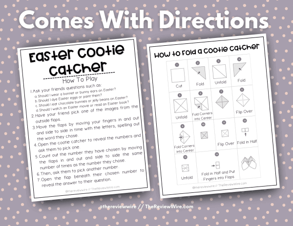 The Review Wire Cootie Catcher Directions