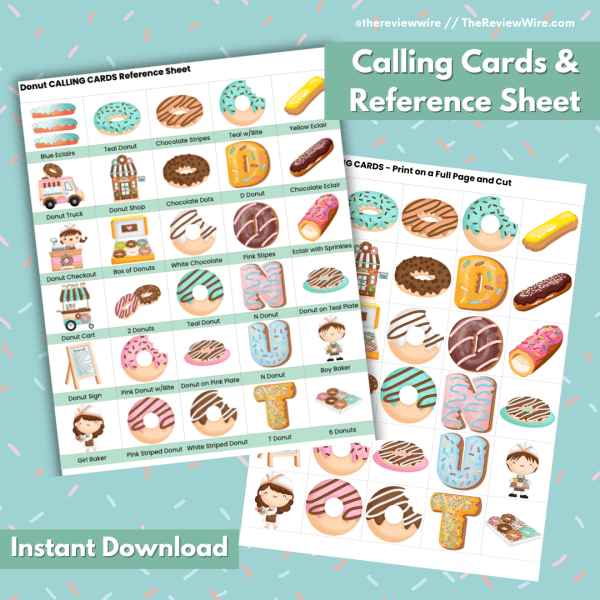 The Review Wire Donut BINGO Game Calling Cards