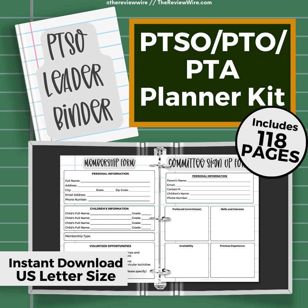 Digital PTA / PTO / PTSO Printable Planner Kit (Gray) - The Review