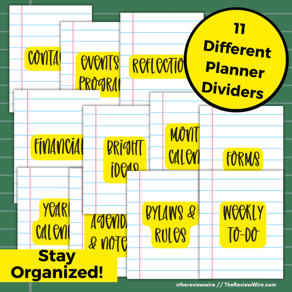 PTA/PTO Kit: Planner Dividers