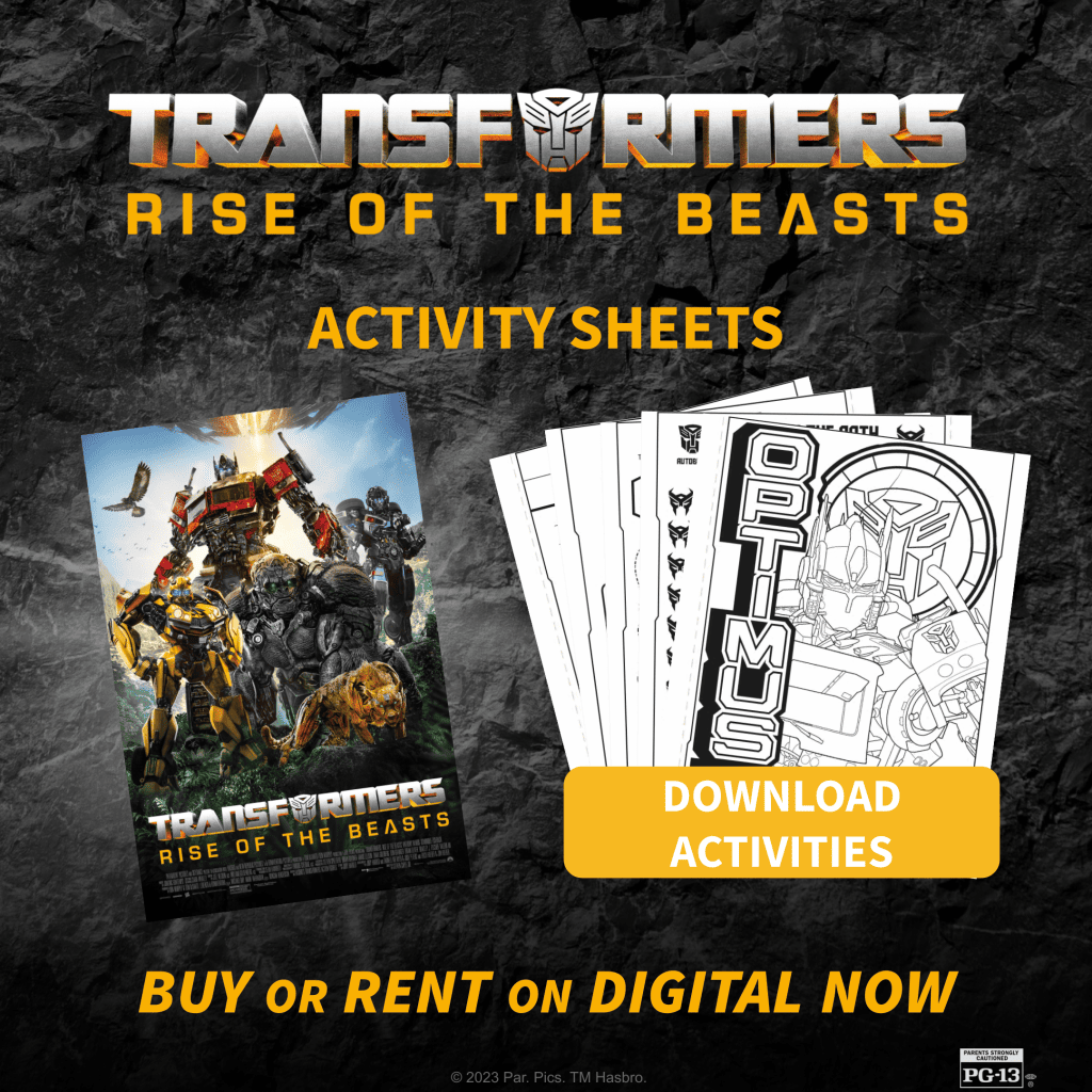 Transformers Rise of the Beasts Activity Pages