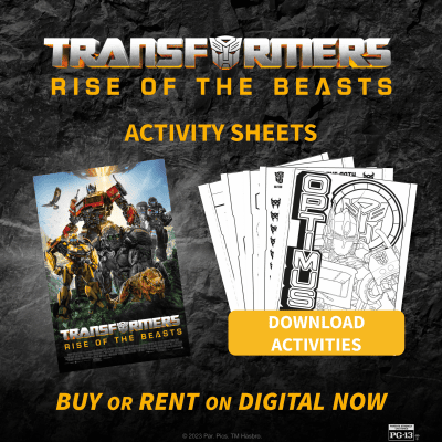 Transformers: Rise of the Beasts + Printable Activity Pages