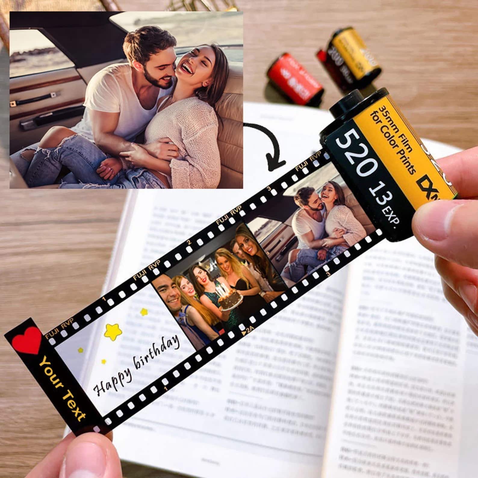Personalized Photos Film Roll Keychain