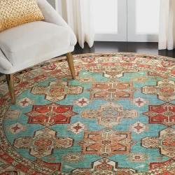 Ottoman Turquoise Washable Rug