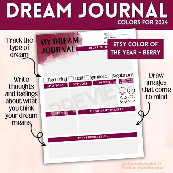 The Review Wire My Dream Journal Color of Year 2024_berry