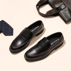 Bruno Marc Vegan Leather Penny Loafers