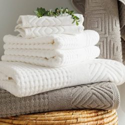 Texere 100% Organic Cotton Diamond Jacquard Towel Set