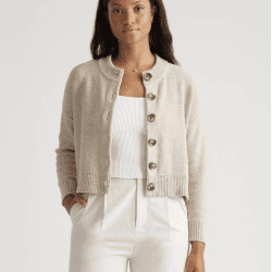 Quince 100% Organic Cotton Cropped Cardigan