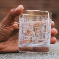 AWAZ Whiskey Glasses with Whisky Making Process Engraved