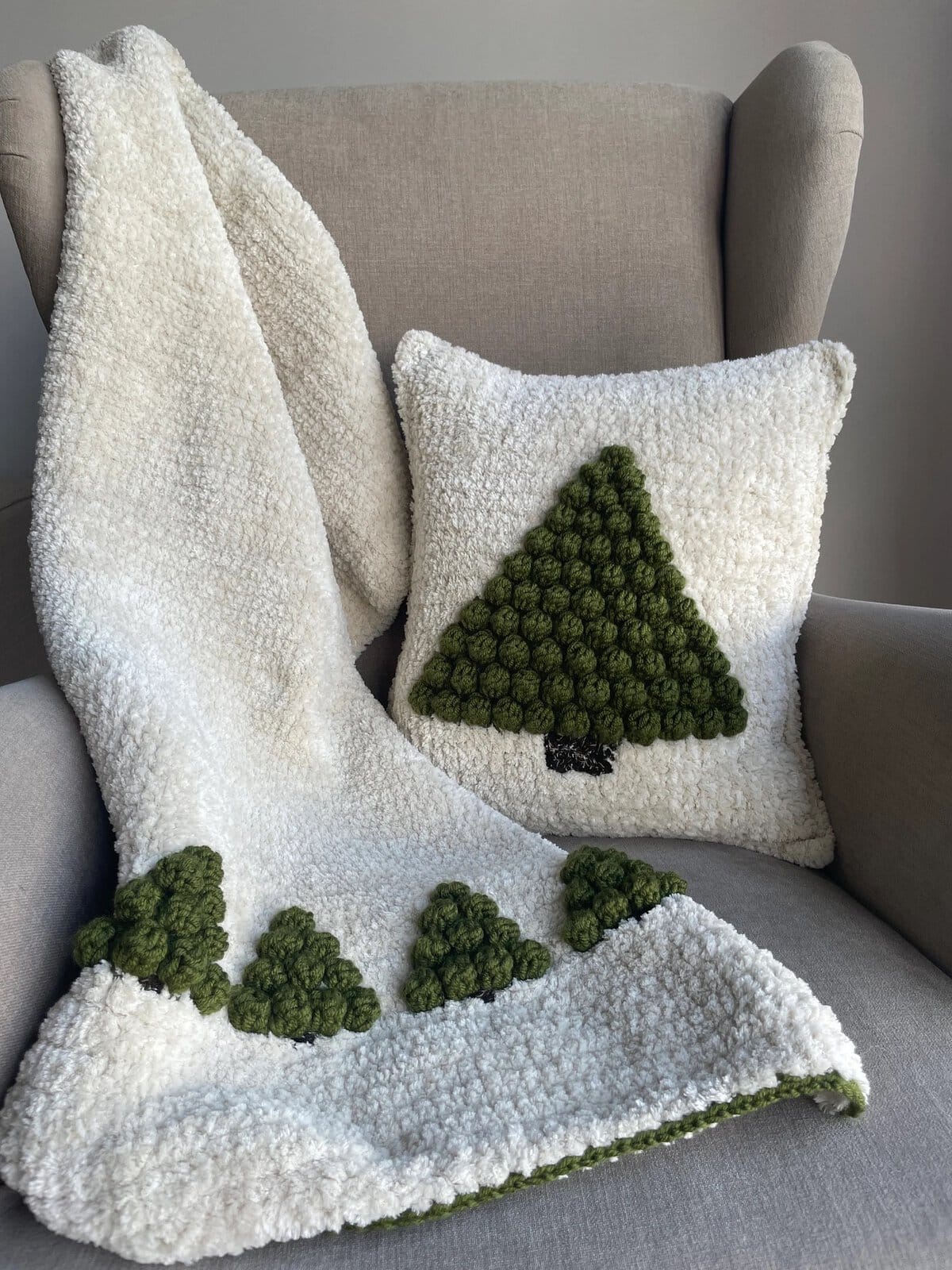 Crochet Christmas Pine Blanket 1 Crochet Christmas Pine Blanket