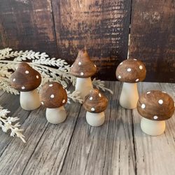 Decorative Mini Wood Mushrooms