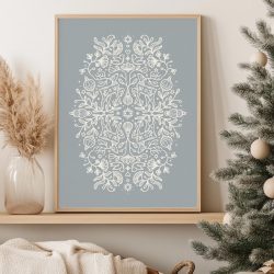 Elegant Christmas Nordic Reindeer Print