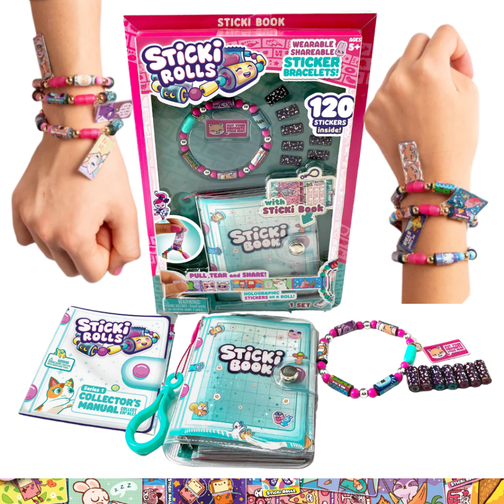 Top Toy Picks for Fun: Gifts & Games for All Ages: STICKI Rolls Sticki Book - Wearable & Shareable Sticker Bracelet