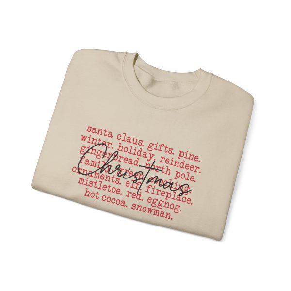 Festive Christmas Words Crewneck Sweatshirt_Folded