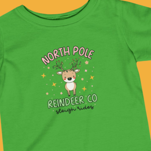 North Pole Reindeer Co. Sleigh Rides Infant Tee_Green Apple