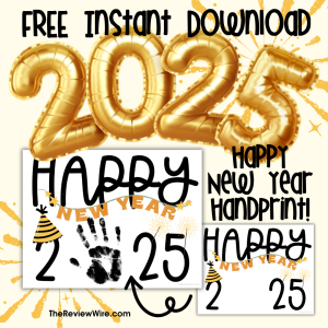 The Review Wire Free Happy New Year 2025 Handprint Printable