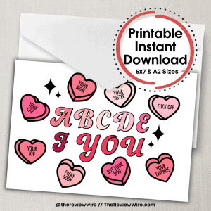 ABCDEFU Printable Valentine Card