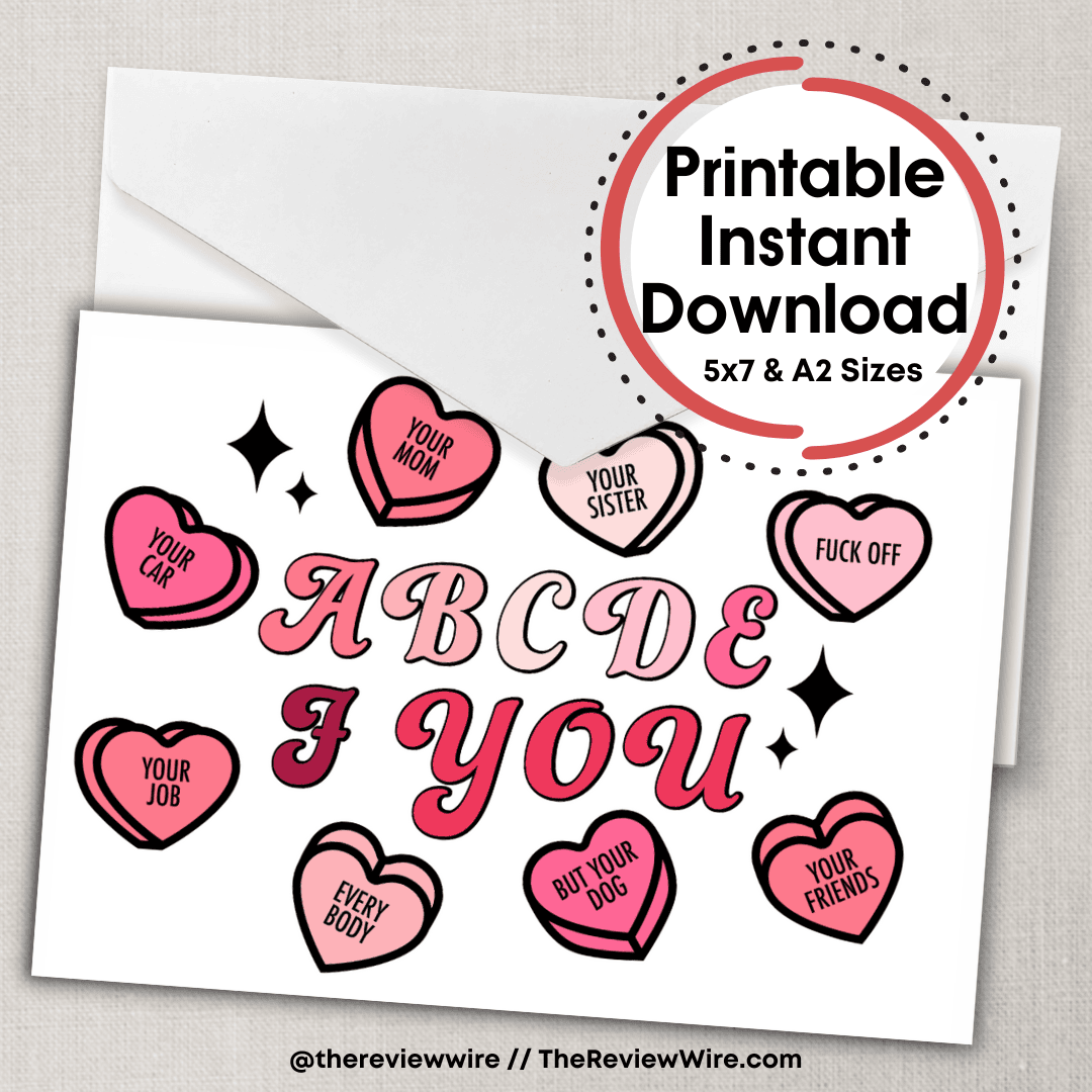 ABCDEFU Printable Valentine Card 1 ABCDEFU Printable Valentine Card