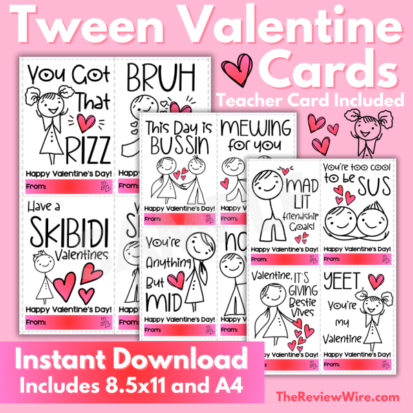 Tween Valentine's Day Cards