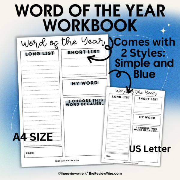 word of the year workbook simple and blue styles