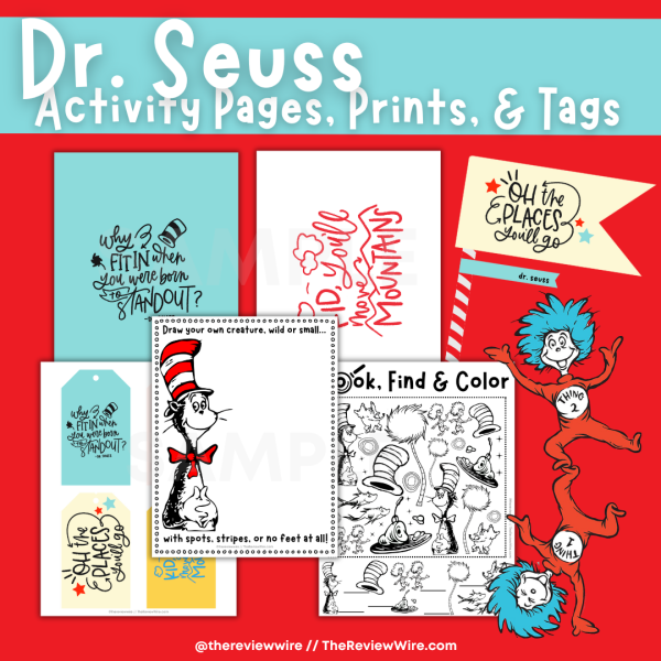 Dr. Seuss Activity Pages, Prints, Flags, and Tags