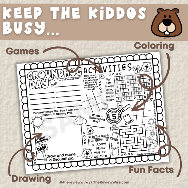 Groundhog Day activity Matt keep the kiddos busy with