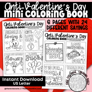 Mini Anti-Valentine's Day Coloring Book Cover