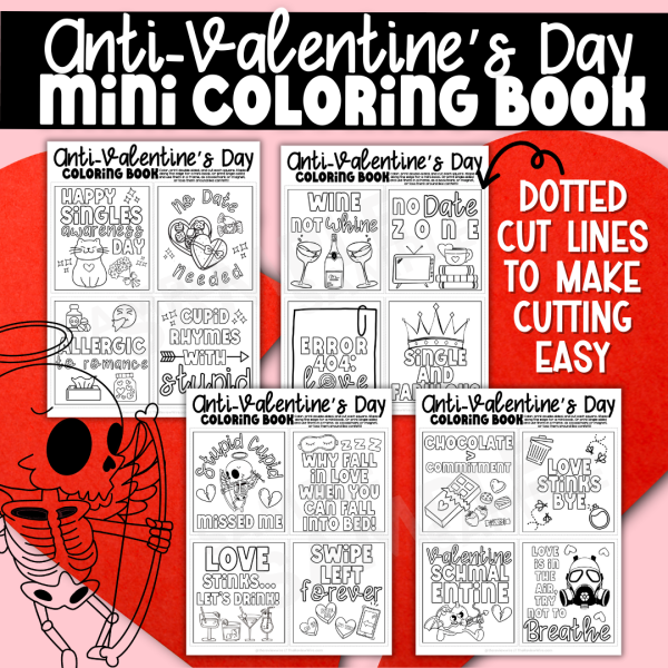 Mini Anti-Valentine's Day Coloring Book Cover Page 2