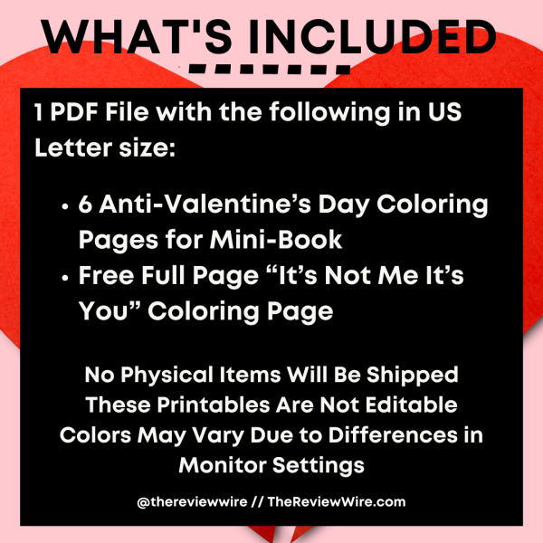 Mini Anti-Valentine's Day Coloring Book Cover_what's included