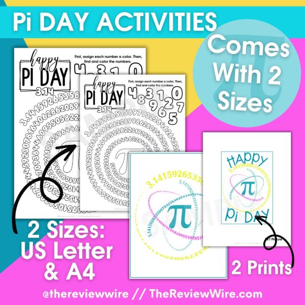 The Review Wire Pi Day Activity Pages_Sizes