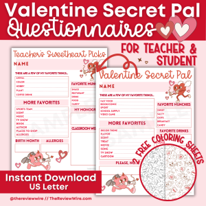 Valentine Secret Pal Questionnaires