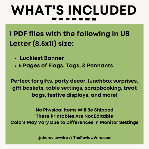 Printable Lucky St. Patrick’s Day Tags, Flags & Pennants _what's included