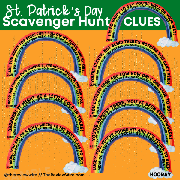 St. Patrick's Day Scavenger Hunt Clues