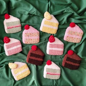 Punch Needle Cake Slices