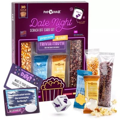 Pop ‘N Dulge Date Night Movie Trivia Popcorn Gift Set