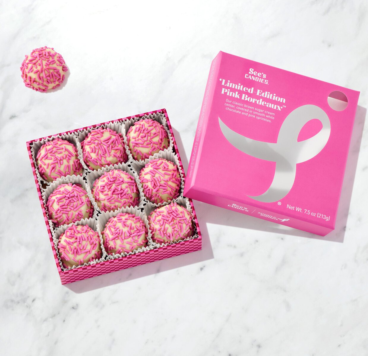 See's Candies Limited Edition Pink Bordeaux 1 See's Candies Limited Edition Pink Bordeaux