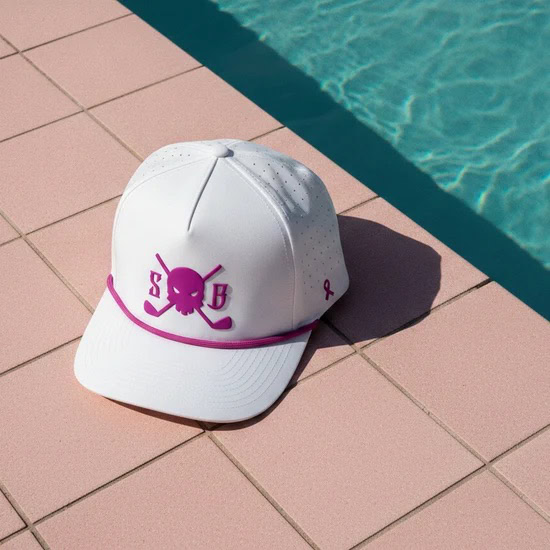 Skull & Bogeys Purpose Pink Sweat-Proof Golf Rope Hat 1 Skull & Bogeys Purpose Pink Sweat-Proof Golf Rope Hat