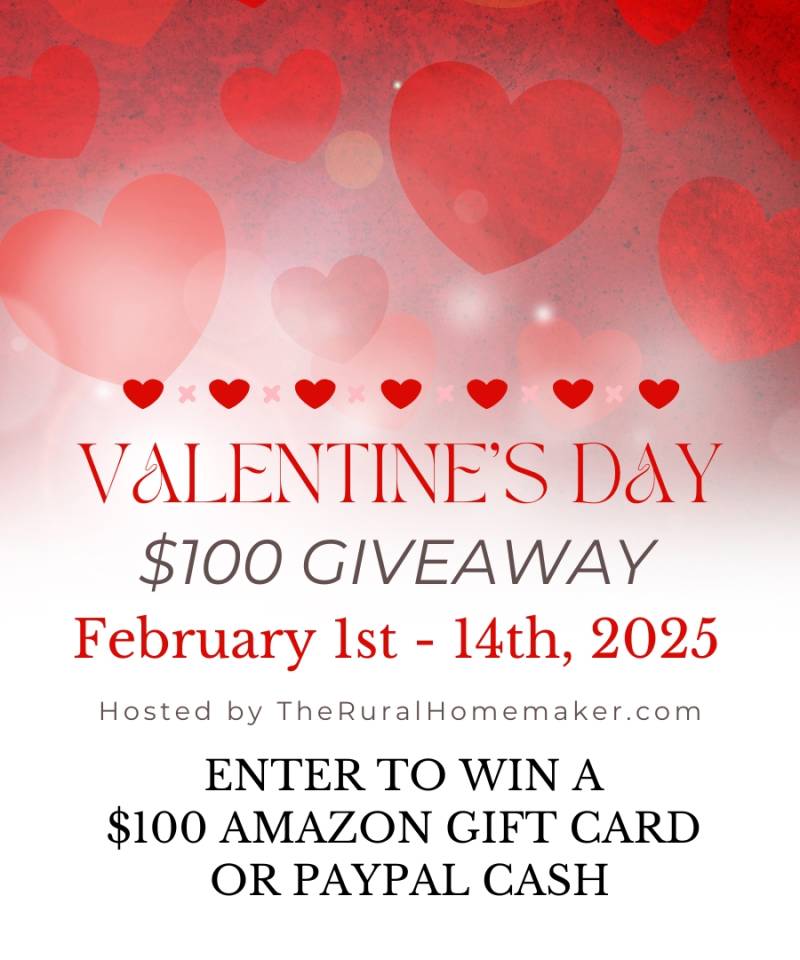 $100 Giveaway. Ends 2.14.25